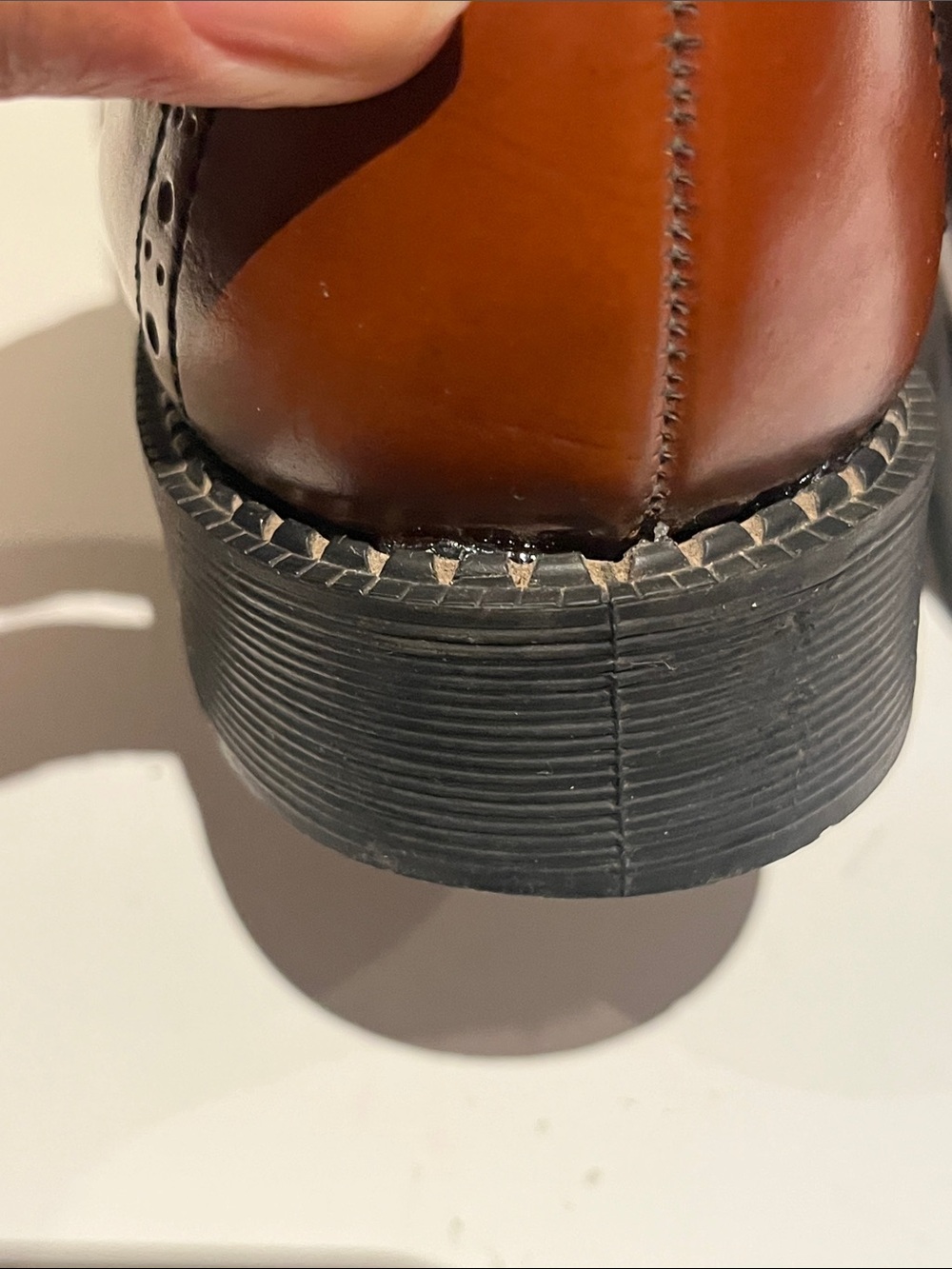 DB Brown Wingtip Brogue Lace- Up Dress Shoes Made in England - Picture 9 of 11